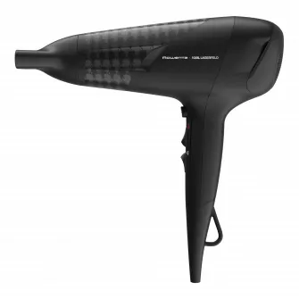 Uscator de par Studio Dry Rowenta x Karl Lagerfeld CV581LF0, 2100W, Tehnologie Effiwatts, 6 trepte de viteza si temperatura, Tehnologie Thermo Control, generator de ioni, negru