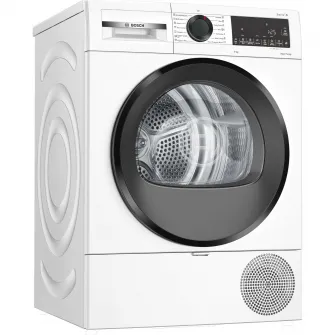Uscator de rufe Bosch WQG243DNBY, Pompa de caldura, 9 Kg, 14 programe, AutoDry, EcoSilence Drive, Clasa C, Alb