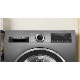 Uscator de rufe Bosch WQG245DREU, Pompa de caldura, 9 Kg, 14 programe, AutoDry, Condensator cu autocuratare, EcoSilence Drive, Clasa C, Argintiu