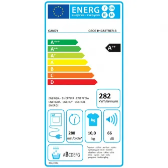 Uscator de rufe Candy CSOE H10A2TRER-S, Pompa de caldura, 10 kg, Wi-Fi + BLE, Clasa A++, Antracit