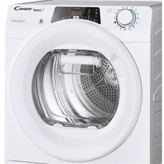 Uscator de rufe Candy Rapido ROE H10A2TE-S, Pompa de caldura, 10 kg, Clasa A++, WiFi, Easy case, Senzor uscare, Antisifonare, Alb