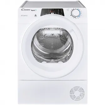 Uscator de rufe Candy Rapido ROE H8A2TE-S, Pompa de caldura, 8 kg, Clasa A++, WiFi, Easy case, Senzor uscare, Antisifonare, Alb