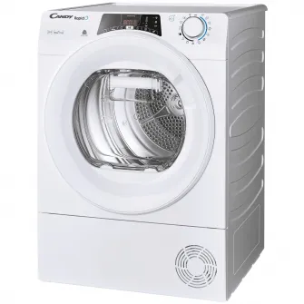 Uscator de rufe Candy Rapido ROE H8A2TE-S, Pompa de caldura, 8 kg, Clasa A++, WiFi, Easy case, Senzor uscare, Antisifonare, Alb