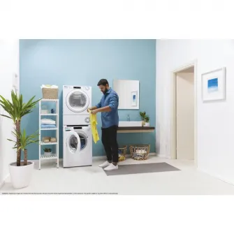 Uscator de rufe Candy Smart Pro CSOE H8A2TE-S, 8 kg, Wi-Fi, 14 programe, Pompa de caldura, Clasa A++, Alb