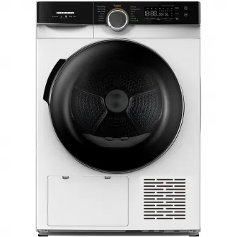 Uscator de rufe Heinner HHPD-M10K3A+++, Pompa de caldura, 10 kg, Inverter, 14 programe, Clasa A+++, Control touch, Functie Anti-Sifonare, Program Sterilizare, Iluminare cuva, Alb