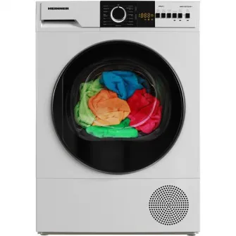Uscator de rufe Heinner HHPD-V10T2CHA++, Pompa de caldura, 10 kg, 15 programe, Clasa A++, Display LED, Lumina cuva, Blocare Acces copii, Alb