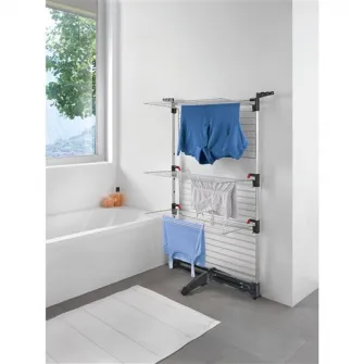 Uscator de rufe vertical Metaltex, model Ciclone Vario, 3 nivele, pliabil, suporturi pentru umerase, 40 m
