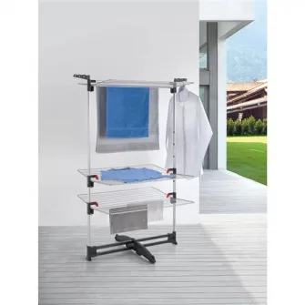 Uscator de rufe vertical Metaltex, model Ciclone Vario, 3 nivele, pliabil, suporturi pentru umerase, 40 m