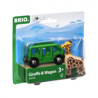 Vagon tren Brio - Remorca cu girafa