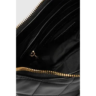 Valentino Bags, Geanta de piele ecologica cu bareta de umar Ocarina, Negru