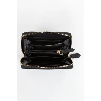 Valentino Bags, Portofel de piele ecologica cu fermoar Alexia, Negru