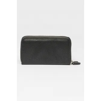Valentino Bags, Portofel de piele ecologica cu fermoar Divina, Negru