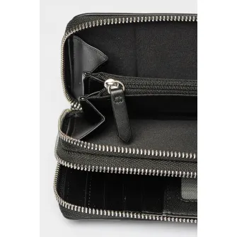 Valentino Bags, Portofel de piele ecologica cu fermoar Divina, Negru