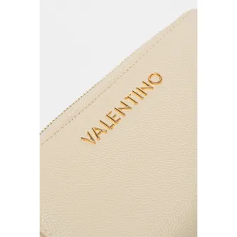 Valentino Bags, Portofel de piele ecologica cu fermoar Divina, Auriu, Bej