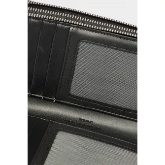 Valentino Bags, Portofel de piele ecologica cu fermoar Divina, Negru