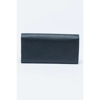 Valentino Bags, Portofel din piele ecologica cu logo metalic Brixton, Negru