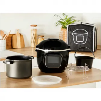 Vas de gatit Tefal XA605011, 6L, compatibil cu multicookerul Tefal Cook4me, seria CY85xx, invelis antiaderent, negru
