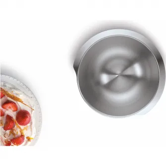 Vas de mixare, din otel inoxidabil, cu capacitate de 3.9 litri (pentru cel mult 2.7 kg aluat), compatibil cu robotii de bucatarie MUM5 Bosch