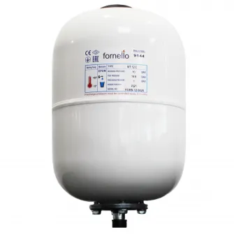 Vas expansiune sanitar Fornello, 12 litri, vertical, culoare alb, presiune maxima 10 bar, membrana EPDM