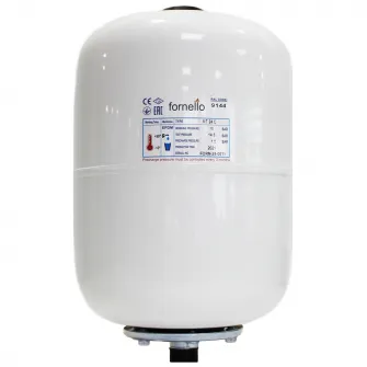 Vas expansiune sanitar Fornello, 24 litri, vertical, culoare alb, presiune maxima 10 bar, membrana EPDM