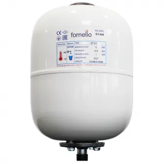 Vas expansiune sanitar Fornello, 8 litri, vertical, culoare alb, presiune maxima 10 bar, membrana EPDM