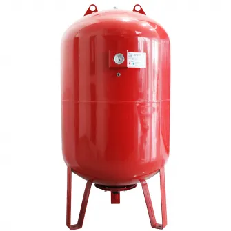 Vas expansiune termic Fornello, 150 litri, vertical, cu picioare si manometru, culoare rosu, presiune maxima 10 bar, membrana EPDM