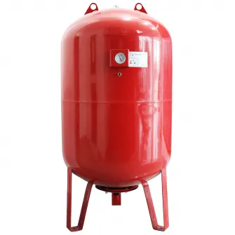 Vas expansiune termic Fornello, 200 litri, vertical, cu picioare si manometru, culoare rosu, presiune maxima 10 bar, membrana EPDM