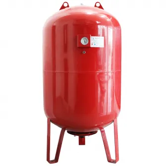 Vas expansiune termic Fornello, 300 litri, vertical, cu picioare si manometru, culoare rosu, presiune maxima 10 bar, membrana EPDM