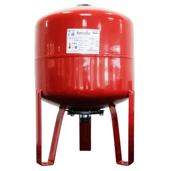 Vas expansiune termic Fornello, 35 litri, vertical, cu picioare, culoare rosu, presiune maxima 10 bar, membrana EPDM