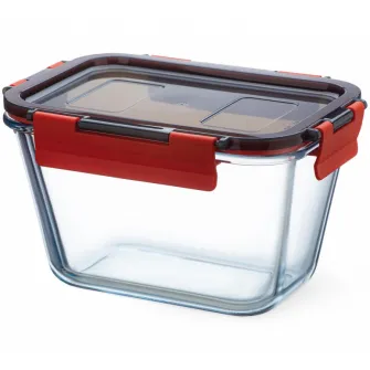 Vas termorezistent cu capac Simax Click-Clack, 18.5 x 13.2 x 10.5 cm, 1.35 L
