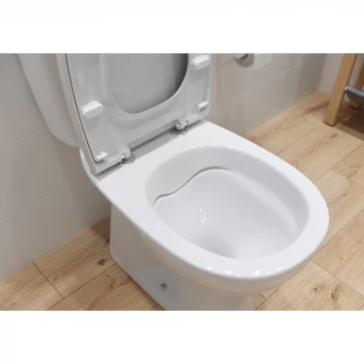 Vas WC compact Cersanit Arteco 682, K667-077, Clean ON, evacuare verticala, cu capac polipropilena, inchdere lenta, rezervor3/5 l, ceramica