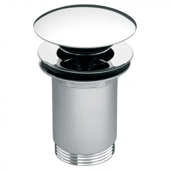 Ventil lavoar Ferro Rotondo, click-clack, cu preaplin, 1 1/4", alama, Crom