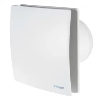Ventilator baie Elicent Elegance 100, Clapeta antiretur, Motor Long Life 30000h, Debit 90mc/h, IPX4, Alb