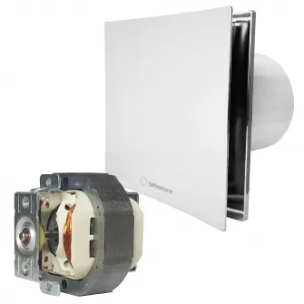 Ventilator baie Turbionaire ARTE 100 SC, clapeta antiretur, aspiratie perimetrala, IPX4, 100 mm, Crom