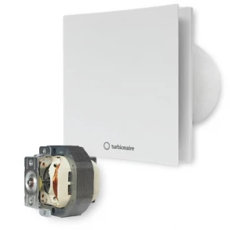 Ventilator baie Turbionaire ARTE 100 TW, Alb, timer, clapeta antiretur, aspiratie perimetrala, IPX4, 100 mm, Alb