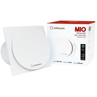 Ventilator baie Turbionaire MIO 100 LL-SW, clapeta antiretur, motor Long Life, IPX4, 100 mm, Alb