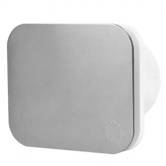 Ventilator baie Turbionaire TREND 100 SSS, presiune superioara pana la 35 Pa, clapeta antiretur, aspiratie perimetrala, design minimalist, silentios, IPX4, 100 mm, panou frontal inox