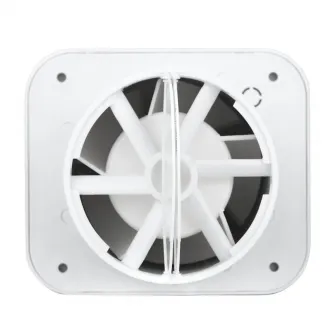 Ventilator baie Turbionaire TREND 100 SSS, presiune superioara pana la 35 Pa, clapeta antiretur, aspiratie perimetrala, design minimalist, silentios, IPX4, 100 mm, panou frontal inox