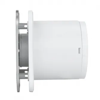 Ventilator baie Turbionaire TREND 100 SSS, presiune superioara pana la 35 Pa, clapeta antiretur, aspiratie perimetrala, design minimalist, silentios, IPX4, 100 mm, panou frontal inox