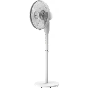 Ventilator cu picior Heinner HSF-L360WH, 2 in 1, 65W, inaltime ajustabila, functie oscilare 360°, timer: 8h, control digital, indicatori led, telecomanda, 3 trepte de viteza, 3 moduri: natural, noapte, normal, inaltime 136 cm, alb