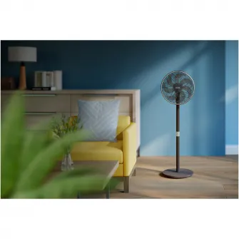 Ventilator cu picior Philips CX3550/01, 45W, 3 setari de viteza, Mod natural, Breeze, Sleep, Rotatie, 40 cm diametru, timmer, conectat cu AIR+, negru