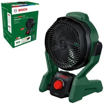Ventilator pe acumulator Bosch UniversalFan (Baretool) 06039E1000, 18 V, flux aer 1000 m³/h, 180° rotatie, 22.5 cm diametru ventilator, fara acumulator/incarcator
