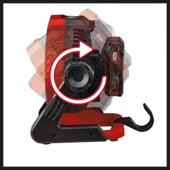 Ventilator pe acumulator Einhell Power-X-Change GE-CF 18/2200 Li, 180 mm diametrul ventilatorului, 0 - 360° interval de pivotare, fara acumulator/incarcator