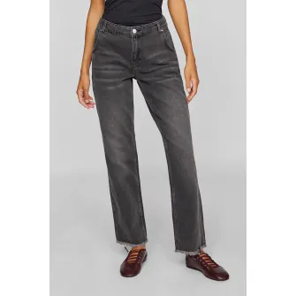 Vila, Blugi drepti cu aspect decolorat, Negru stins, W36-L30