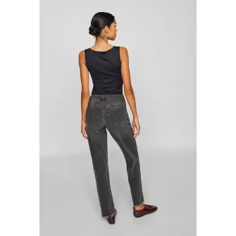 Vila, Blugi drepti cu aspect decolorat, Negru stins, W36-L30