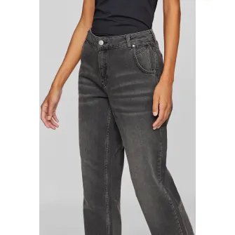 Vila, Blugi drepti cu aspect decolorat, Negru stins, W36-L30