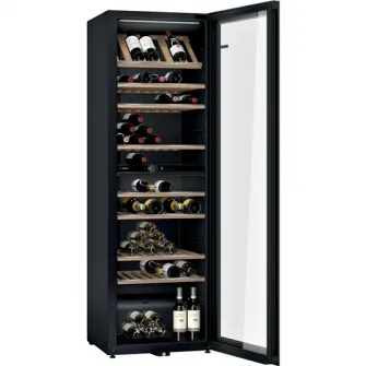 Vitrina vinuri Bosch KWK36ABGA, 370 l, 199 sticle, Iluminare LED, Doua circuite de racire, Clasa G, H 186 cm, Sticla