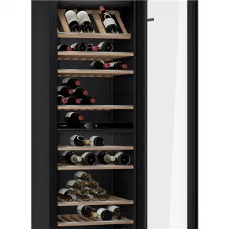 Vitrina vinuri Bosch KWK36ABGA, 370 l, 199 sticle, Iluminare LED, Doua circuite de racire, Clasa G, H 186 cm, Sticla