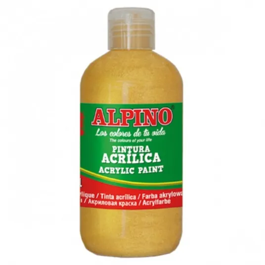 Vopsea acrilica rezistenta la apa Alpino, 250ml, auriu metalizat