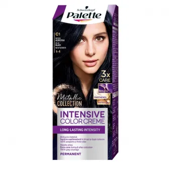 Vopsea de par permanenta Palette Intensive Color Cream C1-Negru Albastrui, 110 ml
